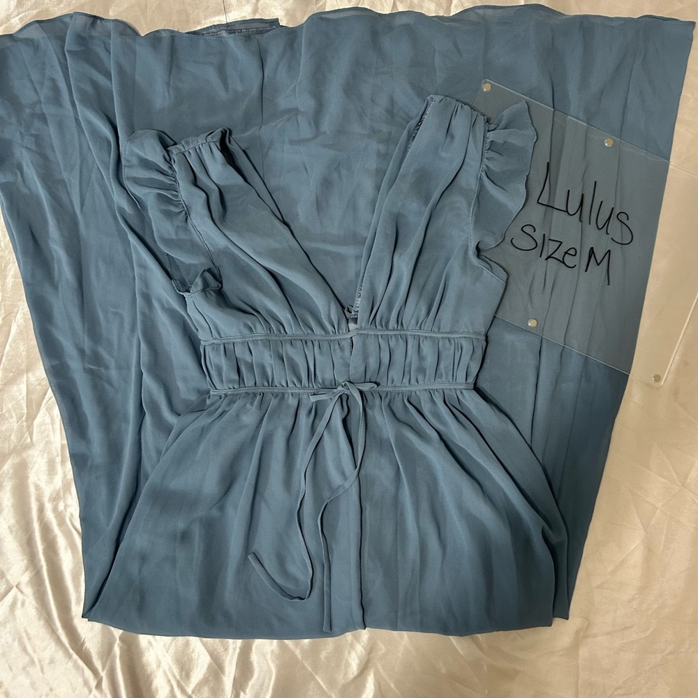 Lulu's Slate Blue Maxi Dress